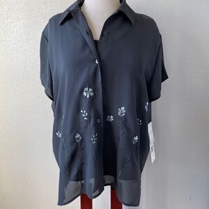 NWT Josephine Chaus Button Down Blouse & Tank Top